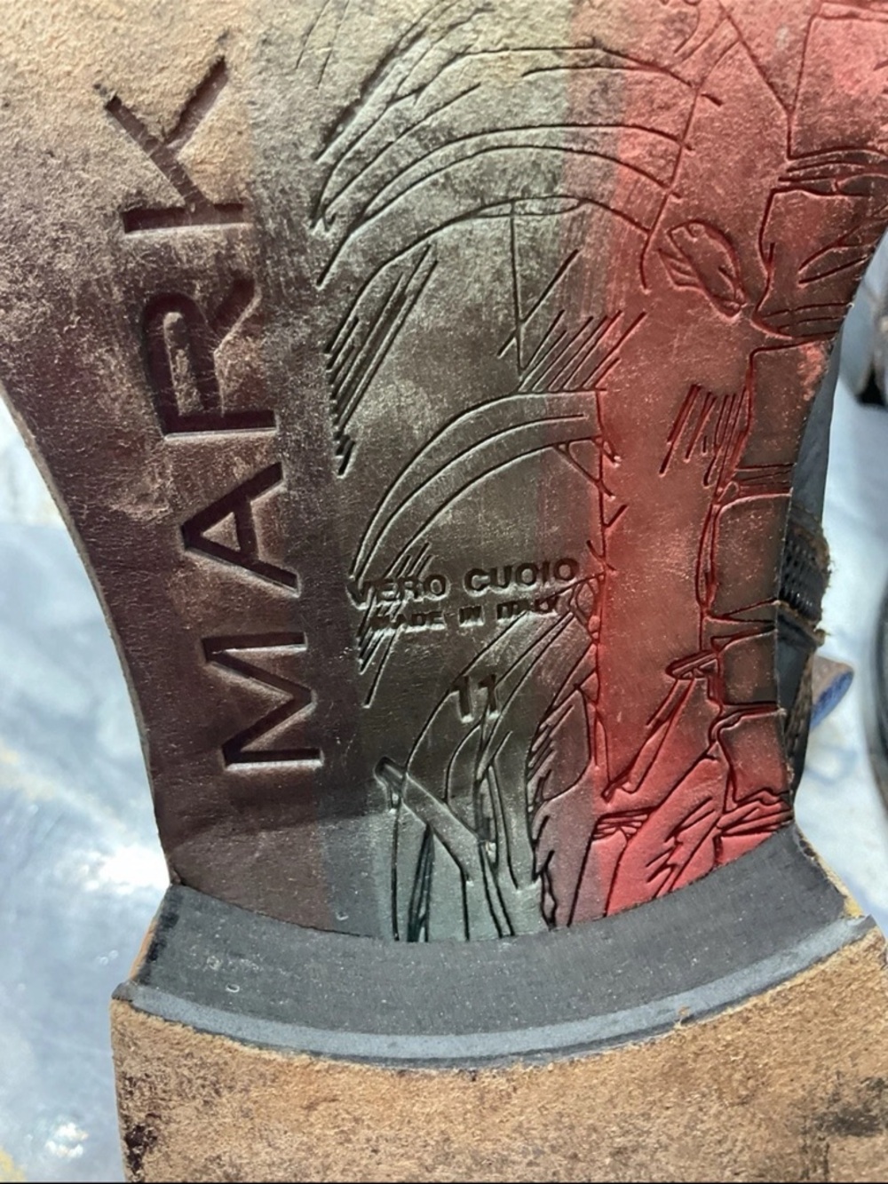Mark Nason  Zipper Leather Dragon Boots Made in Italy size 11 - Picture 13 of 13